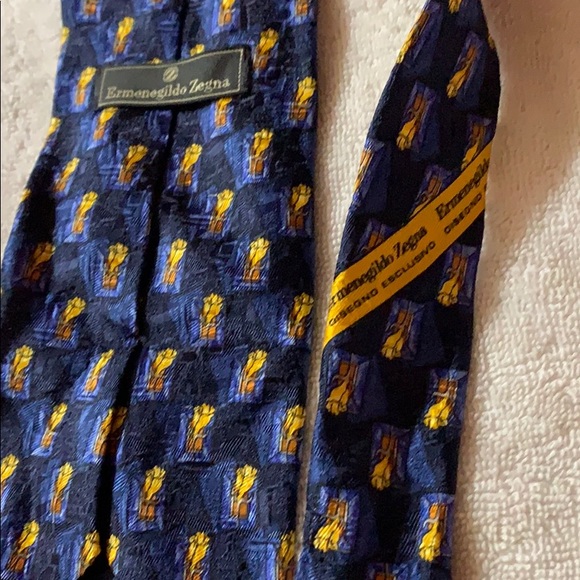 Ermenegildo Zegna Blue & Yellow Tie - Picture 7 of 7